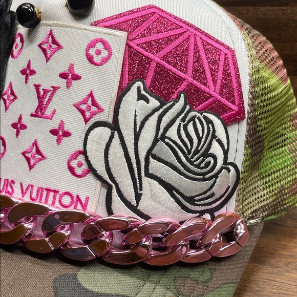 Camouflage and Pink Embellished Trucker Hat - Picture 4 of 7